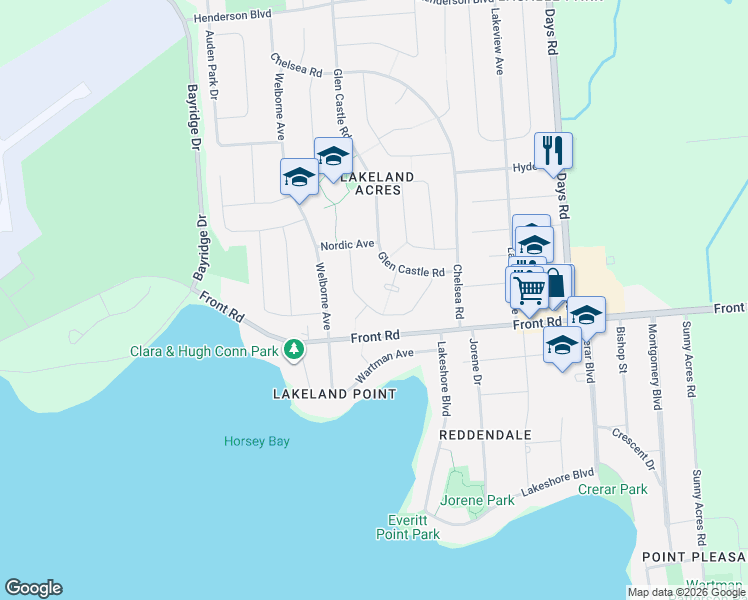 map of restaurants, bars, coffee shops, grocery stores, and more near 116 Cairn Grove in Kingston