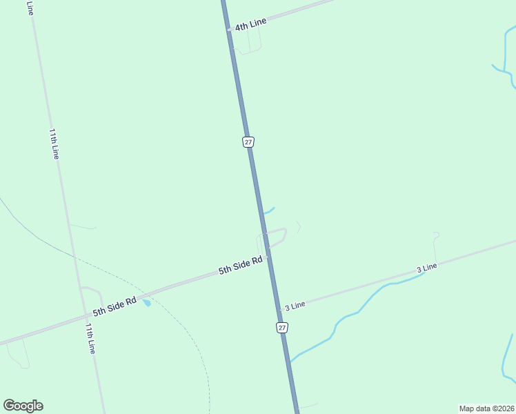 map of restaurants, bars, coffee shops, grocery stores, and more near 5616 Simcoe County Road 27 in Simcoe County