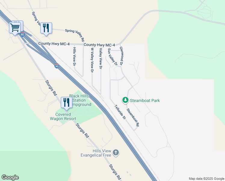 map of restaurants, bars, coffee shops, grocery stores, and more near 14710 Telluride Street in Summerset