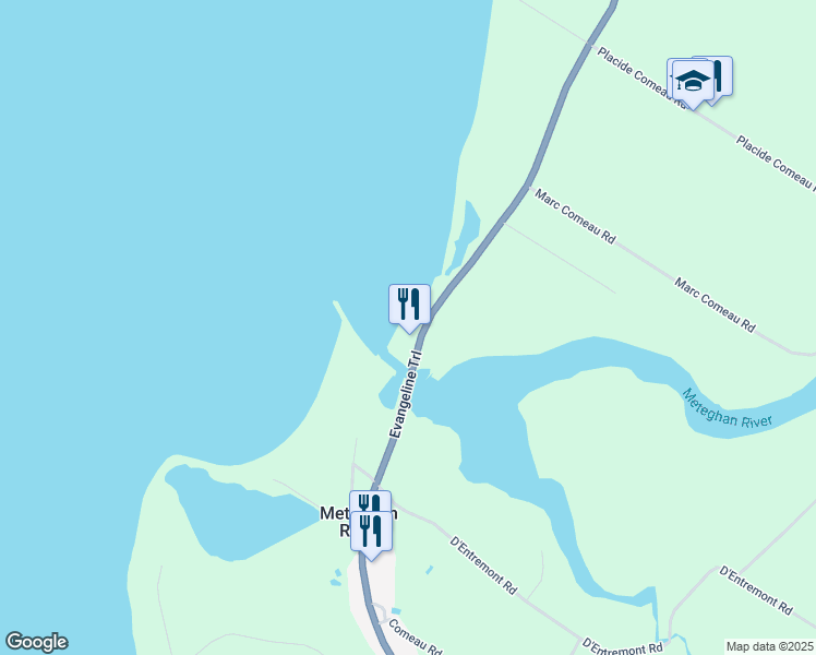 map of restaurants, bars, coffee shops, grocery stores, and more near 9101 Nova Scotia Trunk 1 in Clare