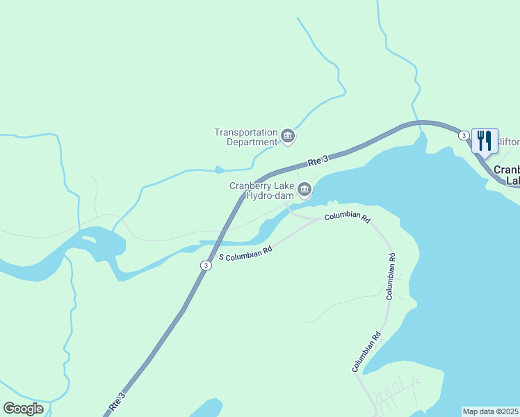 map of restaurants, bars, coffee shops, grocery stores, and more near 23 Riverside Road in St. Lawrence County