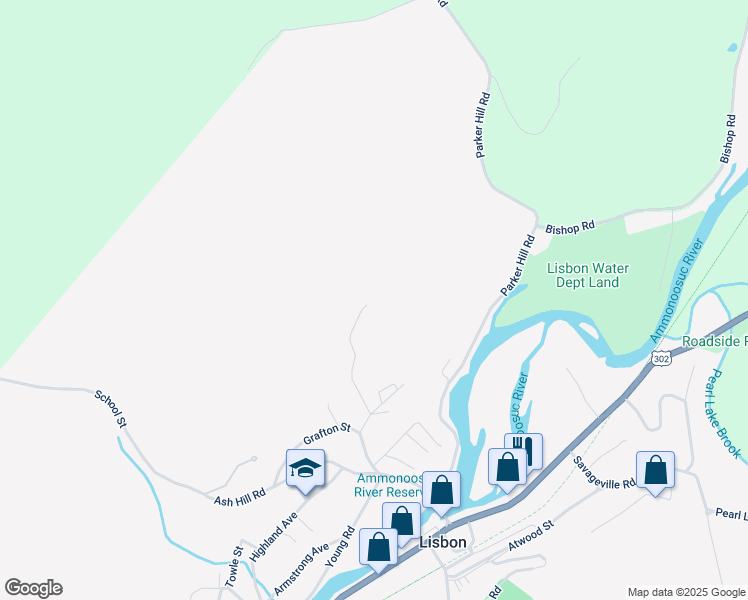 map of restaurants, bars, coffee shops, grocery stores, and more near 126 Sanborn Lane in Lisbon