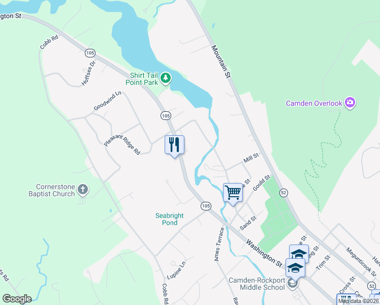 map of restaurants, bars, coffee shops, grocery stores, and more near 22 Madison Way in Camden