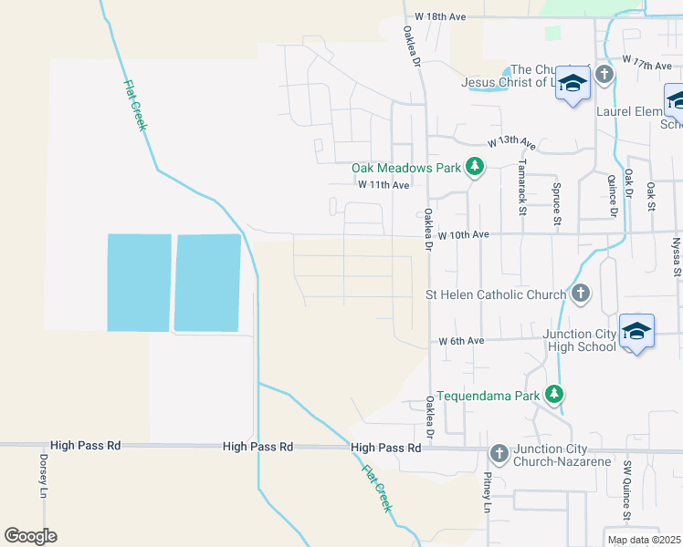 map of restaurants, bars, coffee shops, grocery stores, and more near 94262 Oaklea Dr in Junction City