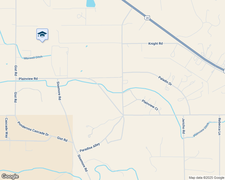 map of restaurants, bars, coffee shops, grocery stores, and more near 66885 Paradise Alley in Bend