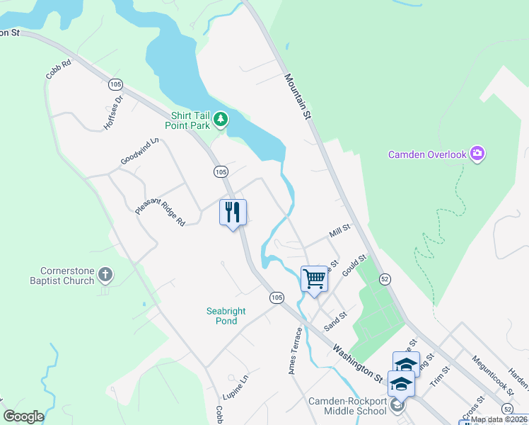 map of restaurants, bars, coffee shops, grocery stores, and more near 22 Madison Way in Camden