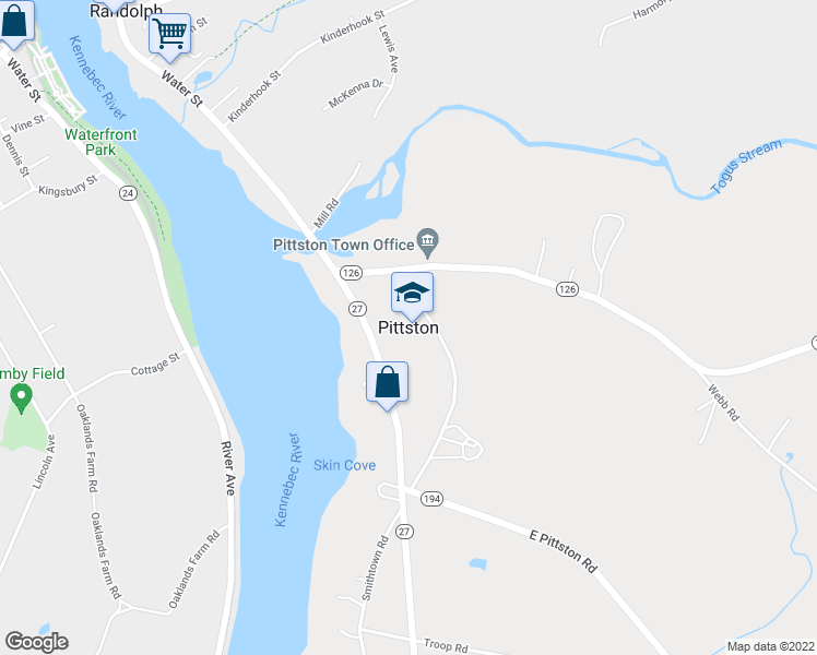 map of restaurants, bars, coffee shops, grocery stores, and more near in Pittston