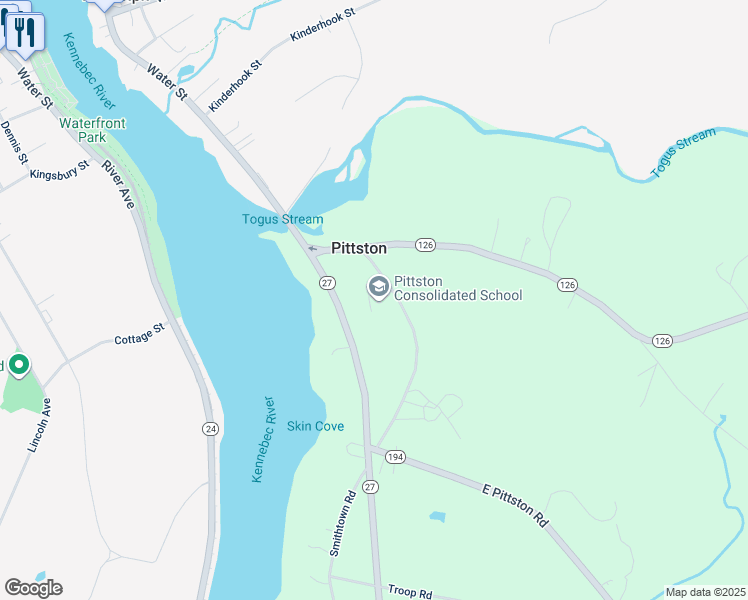 map of restaurants, bars, coffee shops, grocery stores, and more near in Pittston