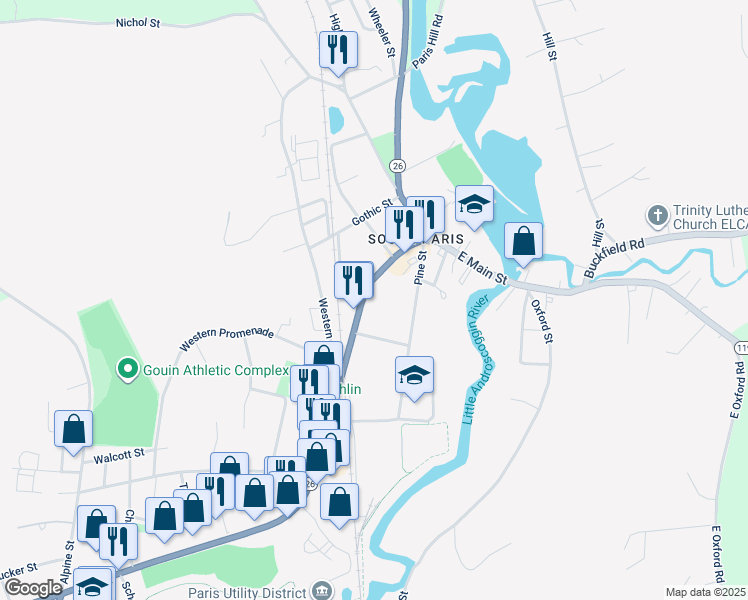 map of restaurants, bars, coffee shops, grocery stores, and more near 6 Briggs Avenue in Paris