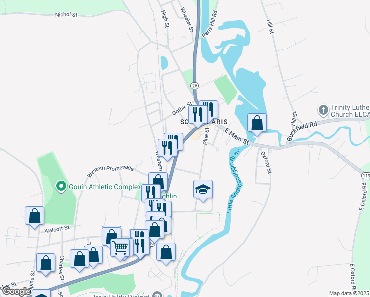 map of restaurants, bars, coffee shops, grocery stores, and more near 6 Briggs Avenue in Paris