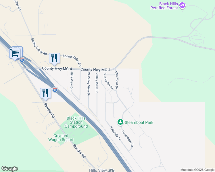 map of restaurants, bars, coffee shops, grocery stores, and more near 14895 Sun Valley Drive in Summerset