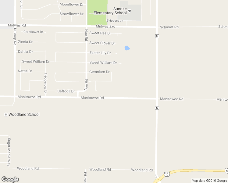 map of restaurants, bars, coffee shops, grocery stores, and more near W5820 Manitowoc Rd in Appleton