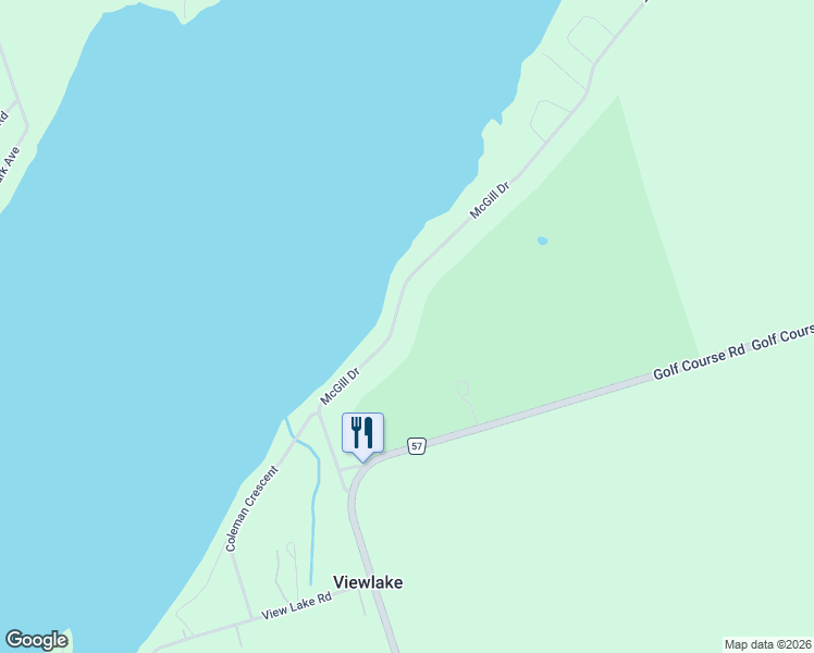 map of restaurants, bars, coffee shops, grocery stores, and more near 40 McGill Drive in Kawartha Lakes