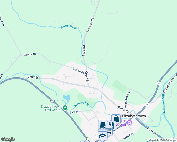 map of restaurants, bars, coffee shops, grocery stores, and more near 22 Cross St in Elizabethtown