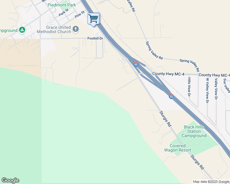map of restaurants, bars, coffee shops, grocery stores, and more near 14599 Sturgis Road in Piedmont