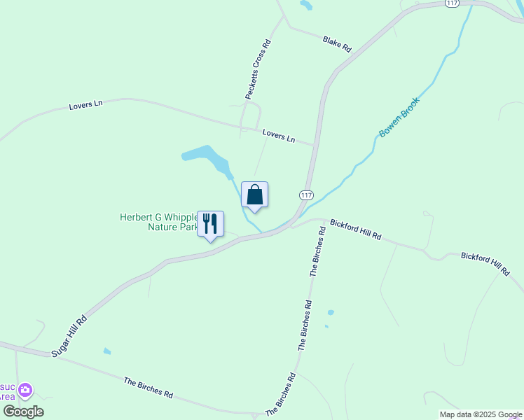 map of restaurants, bars, coffee shops, grocery stores, and more near 580 New Hampshire 117 in Sugar Hill