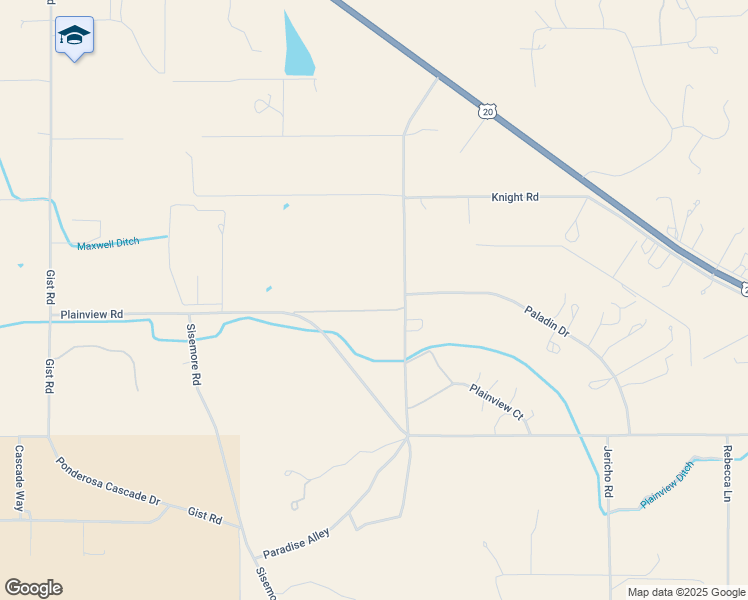 map of restaurants, bars, coffee shops, grocery stores, and more near 66917 Paradise Alley in Bend