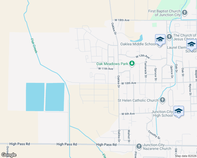 map of restaurants, bars, coffee shops, grocery stores, and more near 2388 West 11th Avenue in Junction City