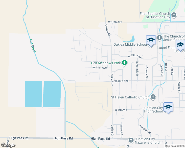 map of restaurants, bars, coffee shops, grocery stores, and more near 2388 West 11th Avenue in Junction City