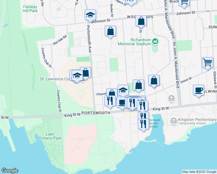 map of restaurants, bars, coffee shops, grocery stores, and more near 80 McDonald Avenue in Kingston