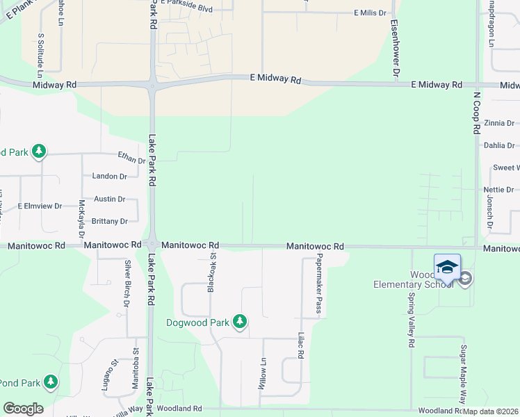 map of restaurants, bars, coffee shops, grocery stores, and more near W6364 Manitowoc Road in Appleton