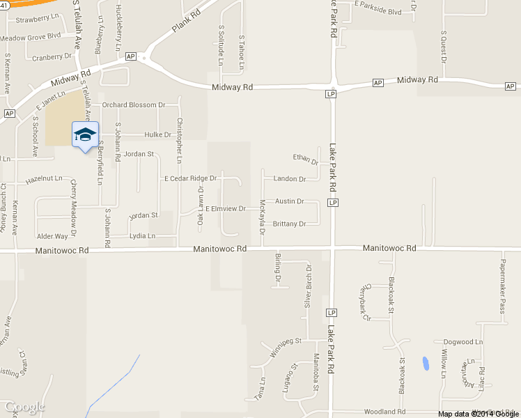 map of restaurants, bars, coffee shops, grocery stores, and more near 2231 East Elmview Drive in Appleton