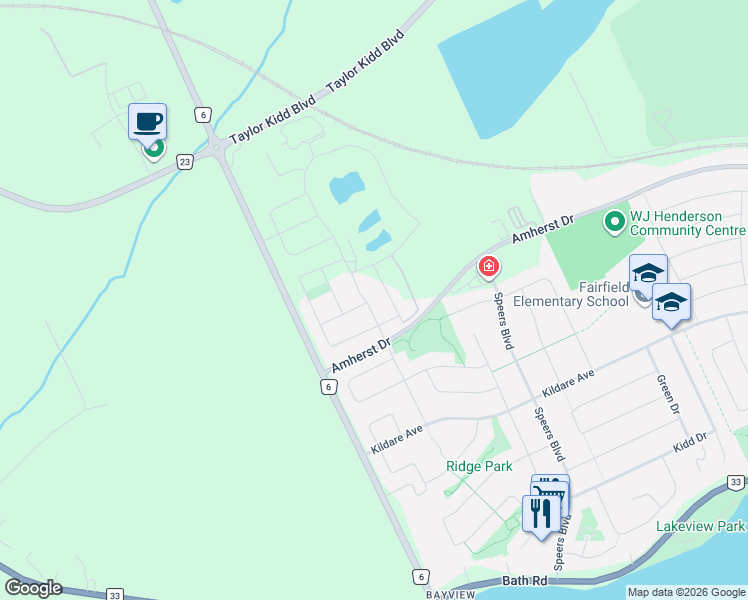 map of restaurants, bars, coffee shops, grocery stores, and more near 201 Pratt Drive in Bath