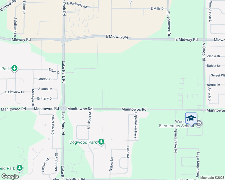 map of restaurants, bars, coffee shops, grocery stores, and more near W6364 Manitowoc Road in Appleton