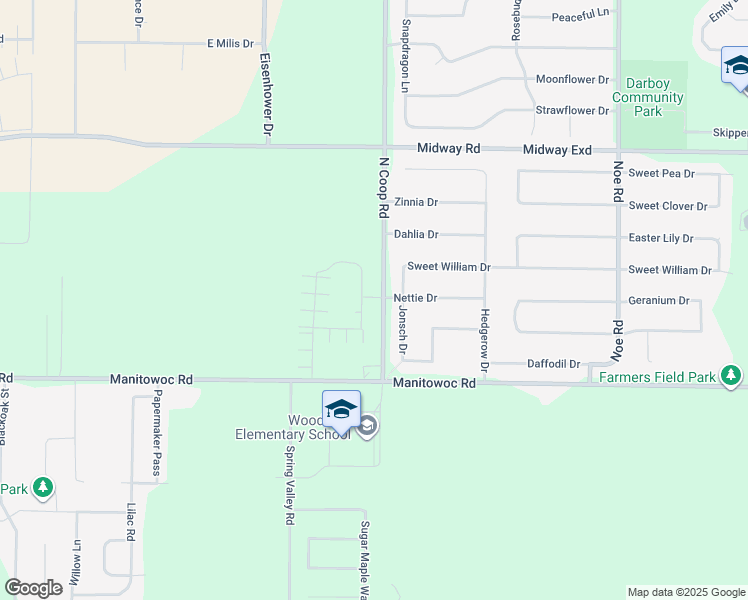map of restaurants, bars, coffee shops, grocery stores, and more near N9177 Jonsch Drive in Appleton