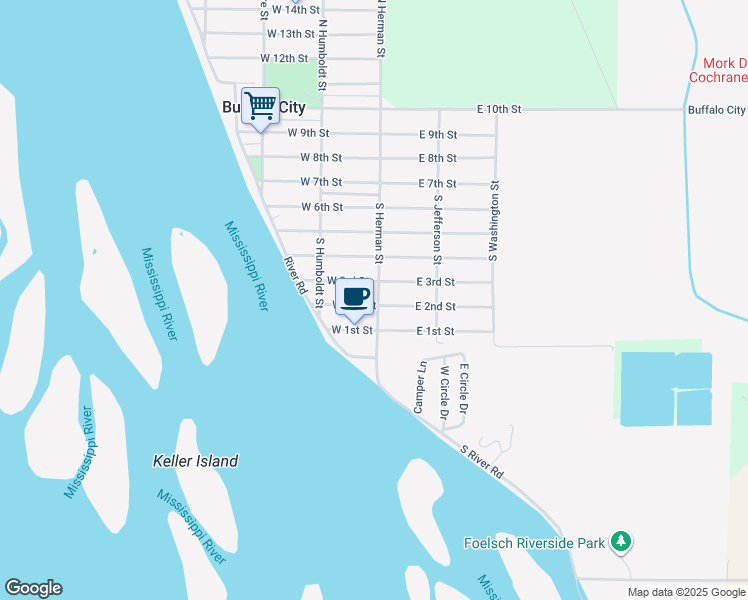 map of restaurants, bars, coffee shops, grocery stores, and more near 776 South Herman Street in Buffalo City