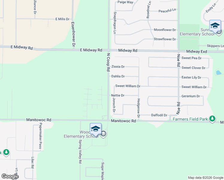 map of restaurants, bars, coffee shops, grocery stores, and more near N9177 Jonsch Drive in Appleton