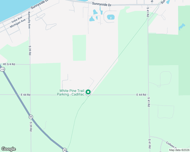 map of restaurants, bars, coffee shops, grocery stores, and more near 7470 East 44 Road in Cadillac