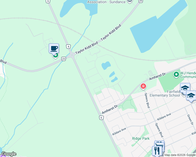 map of restaurants, bars, coffee shops, grocery stores, and more near 222 Superior Drive in Lennox and Addington County