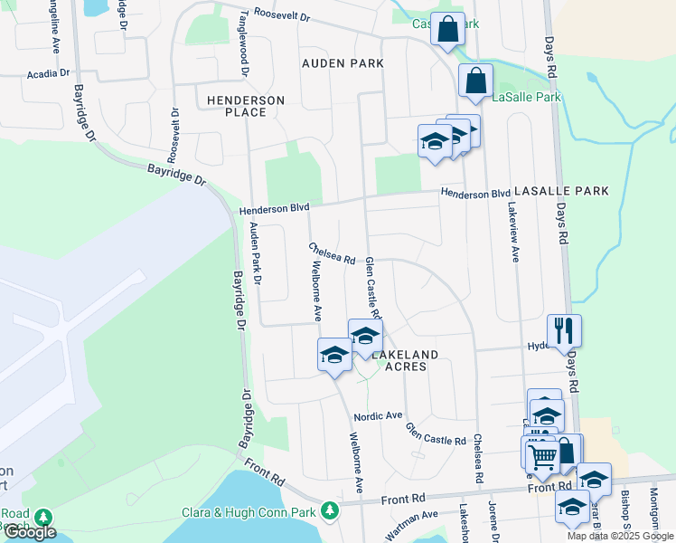 map of restaurants, bars, coffee shops, grocery stores, and more near 273 Bicknell Crescent in Kingston