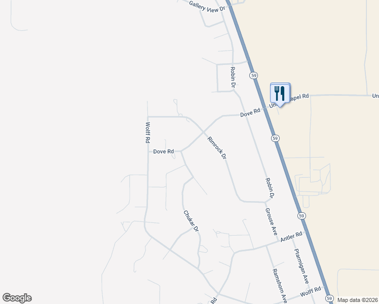 map of restaurants, bars, coffee shops, grocery stores, and more near 2600 Dove Road in Gillette