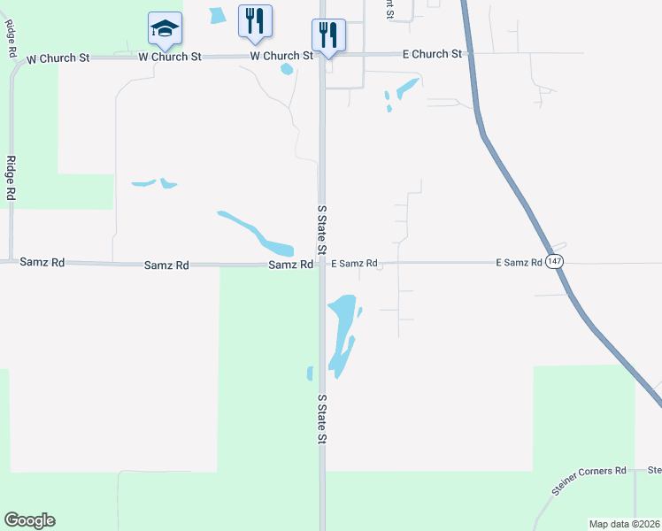 map of restaurants, bars, coffee shops, grocery stores, and more near 110 East Samz Road in Mishicot