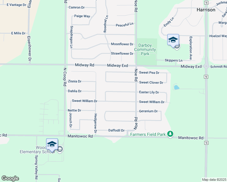 map of restaurants, bars, coffee shops, grocery stores, and more near 5958 Easter Lily Drive in Appleton