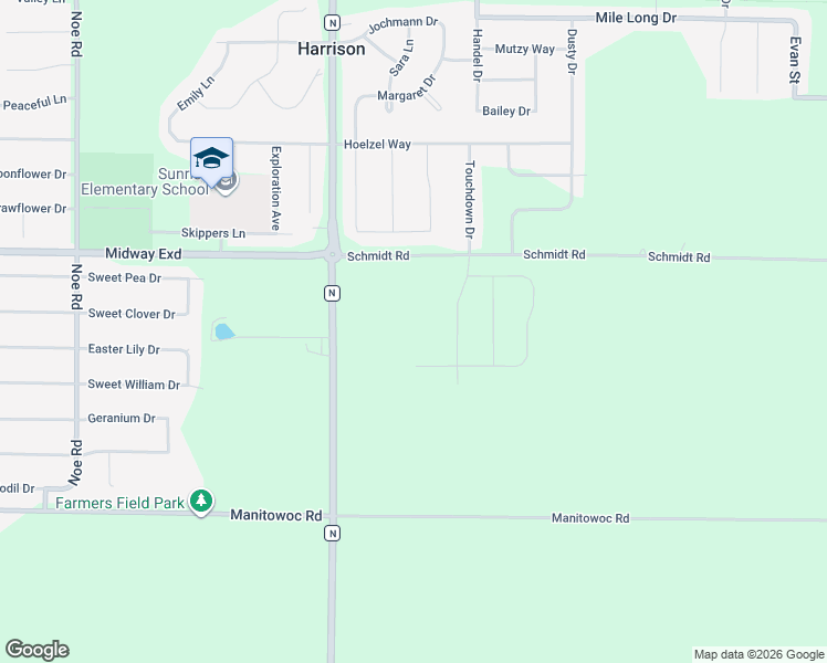map of restaurants, bars, coffee shops, grocery stores, and more near N9266 County Road N in Appleton