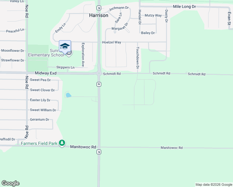 map of restaurants, bars, coffee shops, grocery stores, and more near N9266 County Road N in Appleton