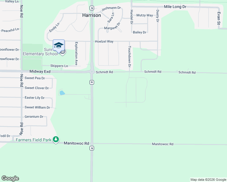map of restaurants, bars, coffee shops, grocery stores, and more near N9266 County Road N in Appleton
