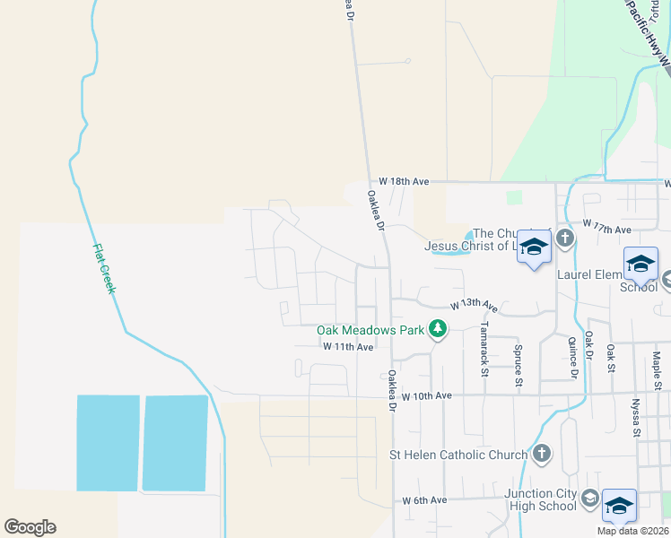 map of restaurants, bars, coffee shops, grocery stores, and more near 2302 West 14th Avenue in Junction City