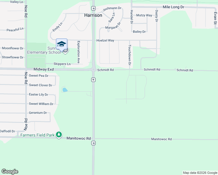 map of restaurants, bars, coffee shops, grocery stores, and more near N9266 County Road N in Appleton