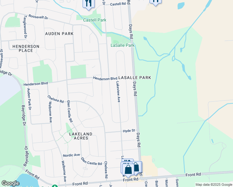map of restaurants, bars, coffee shops, grocery stores, and more near 307 Lakeview Avenue in Kingston
