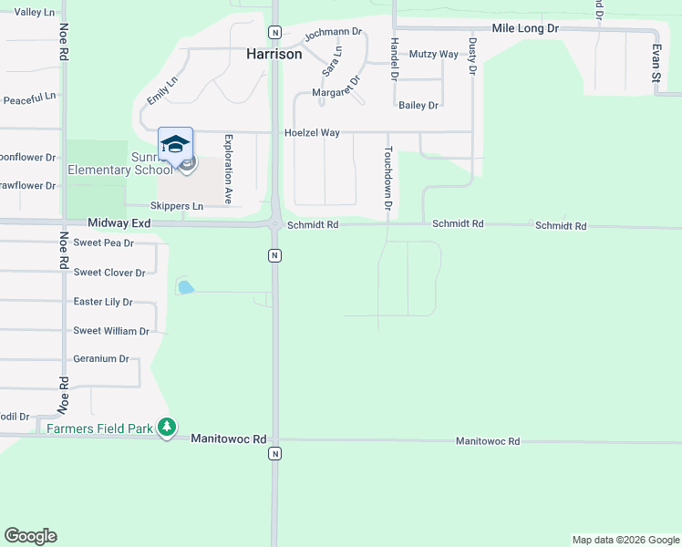 map of restaurants, bars, coffee shops, grocery stores, and more near N9266 County Road N in Appleton