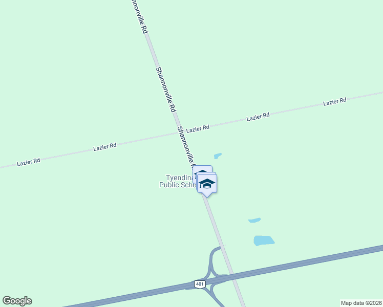 map of restaurants, bars, coffee shops, grocery stores, and more near 706 Shannonville Road in Shannonville