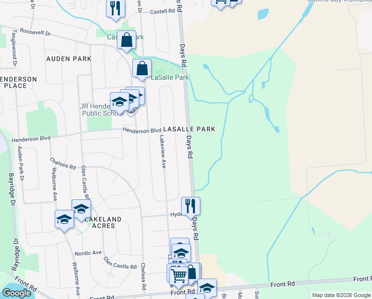 map of restaurants, bars, coffee shops, grocery stores, and more near 317 Days Road in Kingston