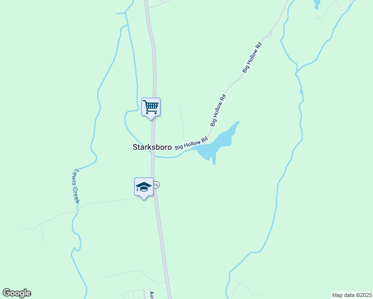 map of restaurants, bars, coffee shops, grocery stores, and more near 132 Big Hollow Road in Starksboro