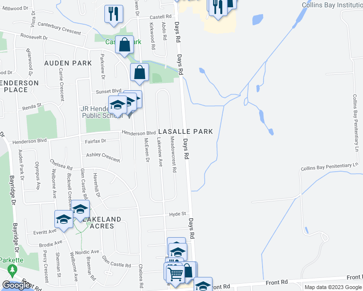 map of restaurants, bars, coffee shops, grocery stores, and more near 317 Days Road in Kingston
