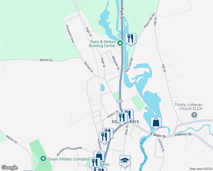 map of restaurants, bars, coffee shops, grocery stores, and more near 68 High Street in Paris