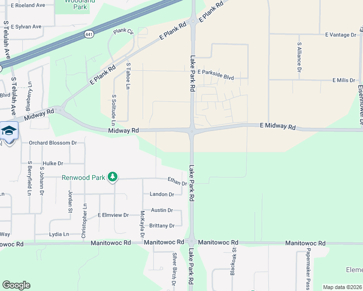 map of restaurants, bars, coffee shops, grocery stores, and more near N9216 Dylan Drive in Appleton